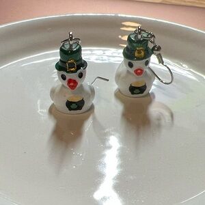 Saint Patrick’s day lucky duck earrings